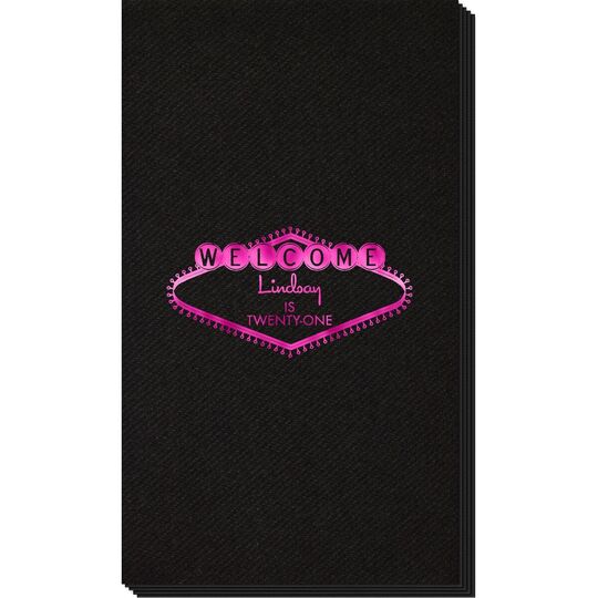 Welcome Marquee Linen Like Guest Towels