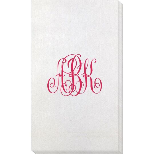 Large Interlocking Script Monogram Bamboo Luxe Guest Towels