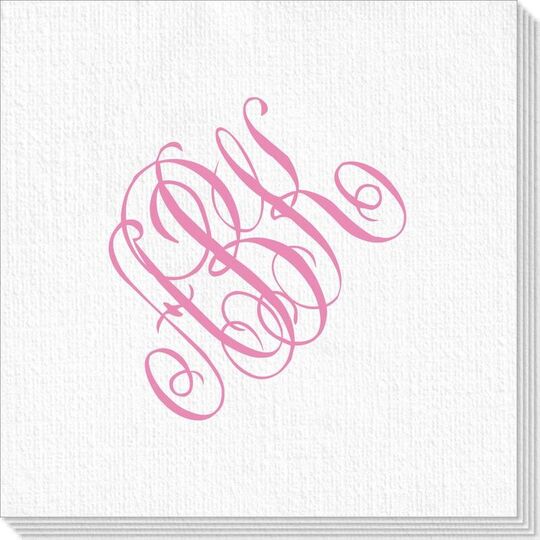 Large Interlocking Script Monogram Deville Napkins