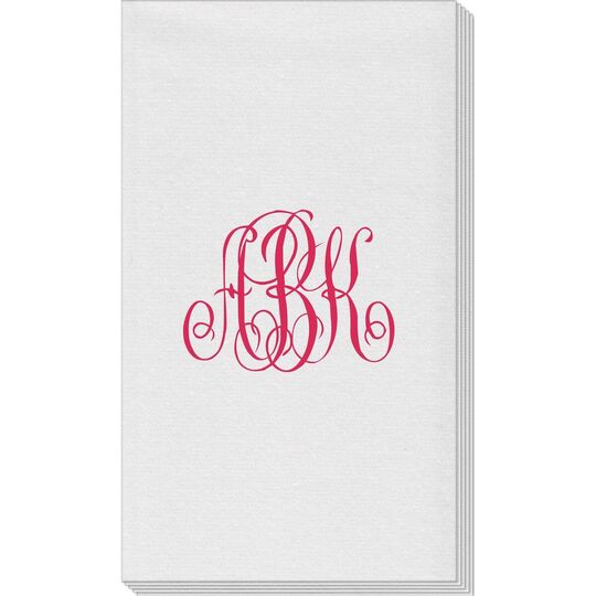 Large Interlocking Script Monogram Linen Like Guest Towels