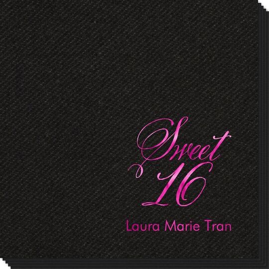 Elegant Sweet Sixteen Linen Like Napkins