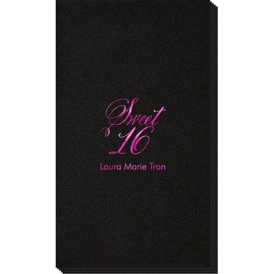 Elegant Sweet Sixteen Linen Like Guest Towels