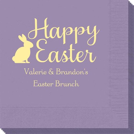 Script Happy Easter Bunny Napkins