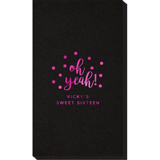 Confetti Dots Oh Yeah! Linen Like Guest Towels