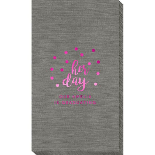 Confetti Dots Her Day Bamboo Luxe Guest Towels