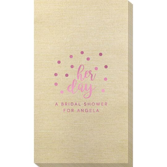 Confetti Dots Her Day Bamboo Luxe Guest Towels