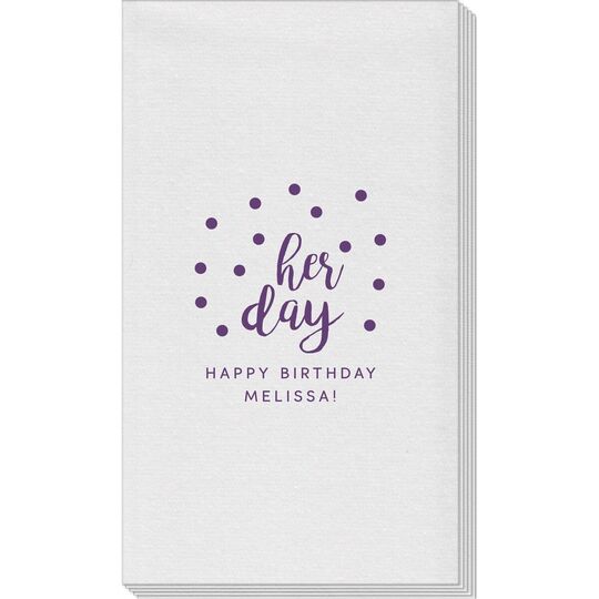 Confetti Dots Her Day Linen Like Guest Towels
