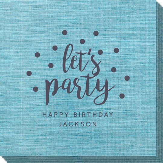 Confetti Dots Let's Party Bamboo Luxe Napkins