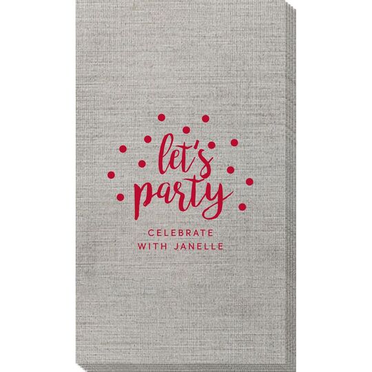 Confetti Dots Let's Party Bamboo Luxe Guest Towels