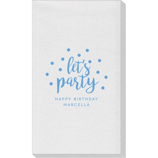 Confetti Dots Let's Party Linen Like Guest Towels