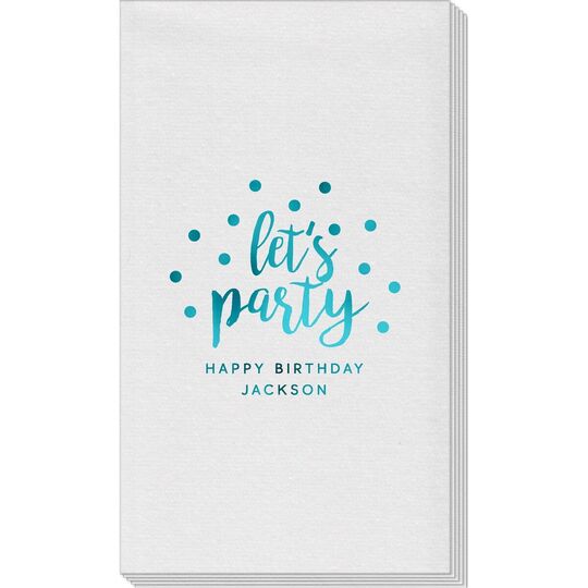 Confetti Dots Let's Party Linen Like Guest Towels