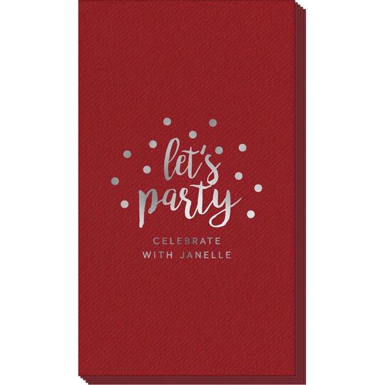 Confetti Dots Let's Party Linen Like Guest Towels