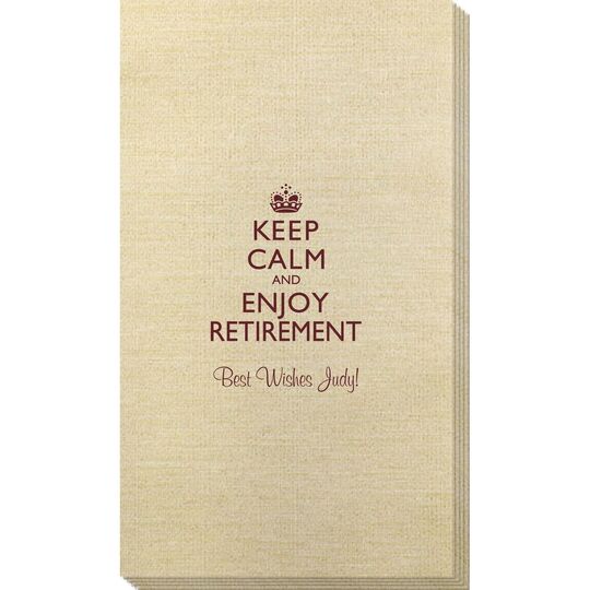 Keep Calm and Enjoy Retirement Bamboo Luxe Guest Towels