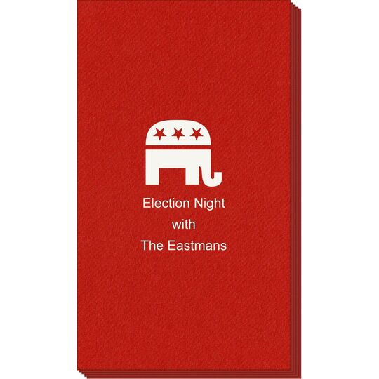 Patriotic Elephant Linen Like Guest Towels
