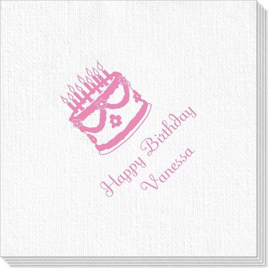 Sweet Floral Birthday Cake Deville Napkins