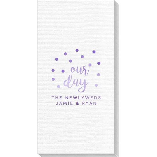 Confetti Dots Our Day Deville Guest Towels