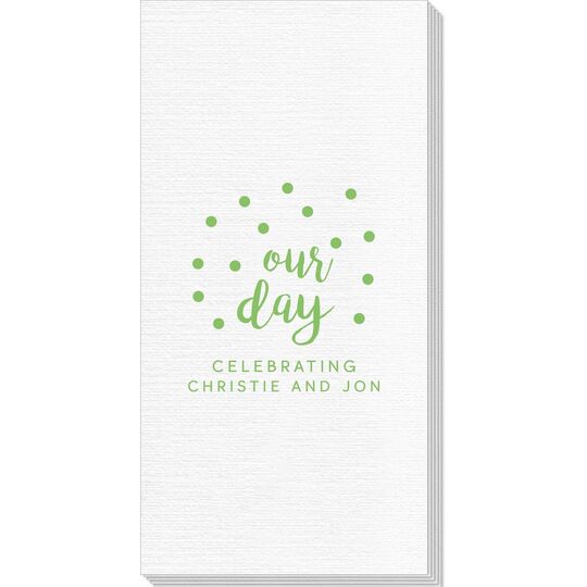 Confetti Dots Our Day Deville Guest Towels
