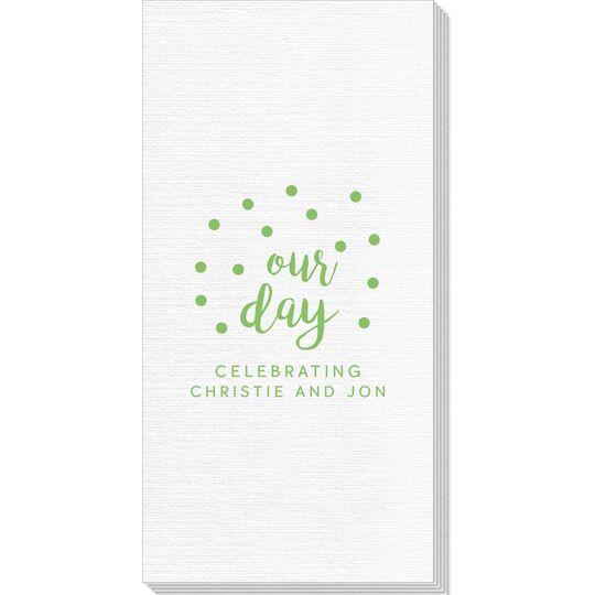 Confetti Dots Our Day Deville Guest Towels