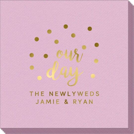 Confetti Dots Our Day Linen Like Napkins