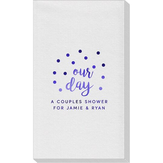 Confetti Dots Our Day Linen Like Guest Towels