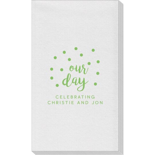 Confetti Dots Our Day Linen Like Guest Towels