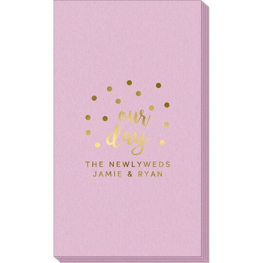 Confetti Dots Our Day Linen Like Guest Towels