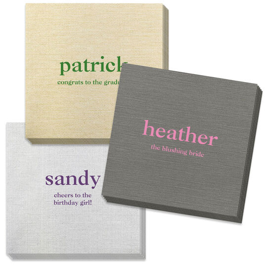 Custom Printed Spun Cloth Napkins With Logo or Wedding Text