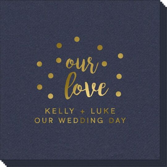 Confetti Dots Our Love Linen Like Napkins