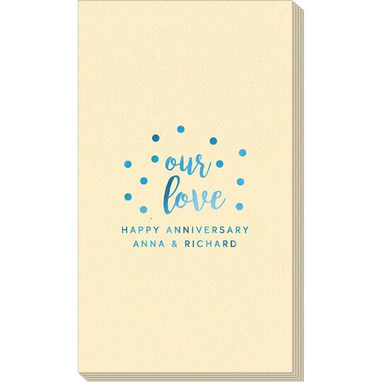 Confetti Dots Our Love Linen Like Guest Towels