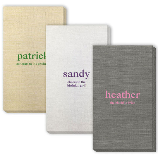 Design Your Own Big Name with Text Bamboo Luxe Guest Towels