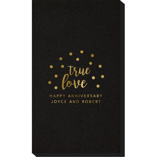 Confetti Dots True Love Linen Like Guest Towels