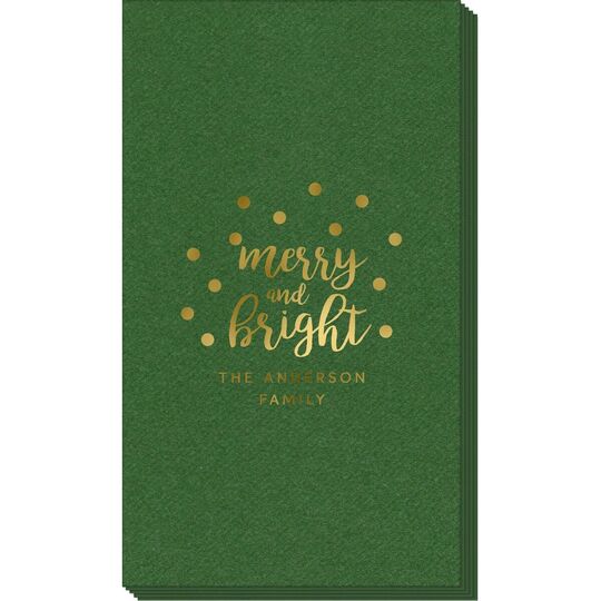 Confetti Dots Merry and Bright Linen Like Guest Towels