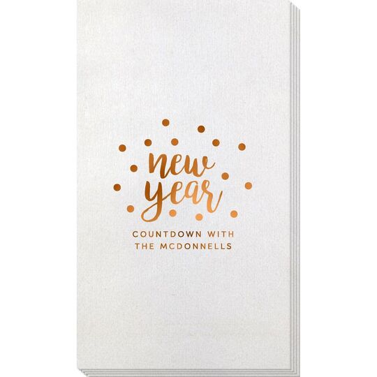 Confetti Dots New Year Bamboo Luxe Guest Towels