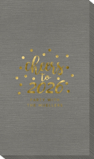 Confetti Dots Cheers to the New Year Bamboo Luxe Guest Towels