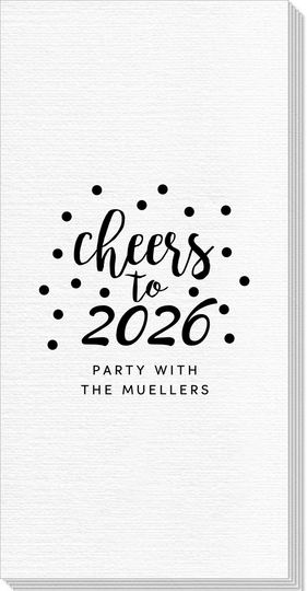 Confetti Dots Cheers to the New Year Deville Guest Towels