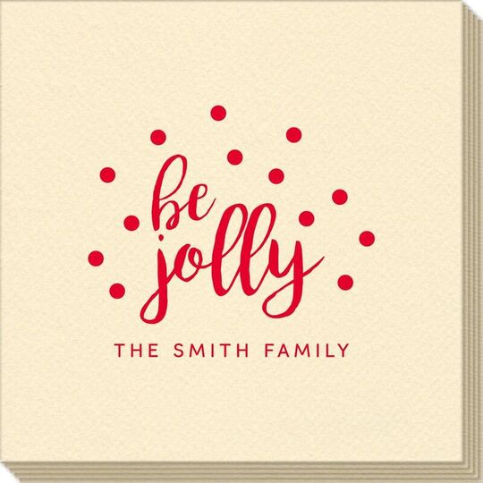 Confetti Dots Be Jolly Linen Like Napkins