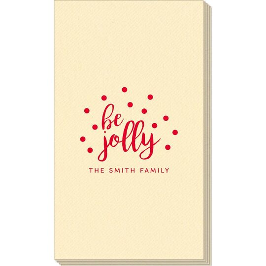 Confetti Dots Be Jolly Linen Like Guest Towels