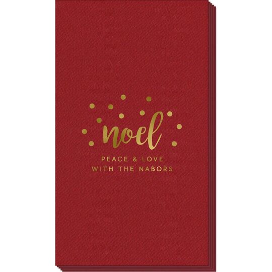 Confetti Dots Noel Linen Like Guest Towels