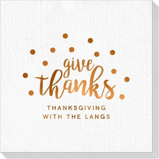 Confetti Dots Give Thanks Deville Napkins