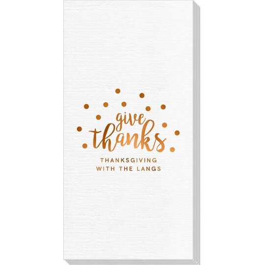 Confetti Dots Give Thanks Deville Guest Towels