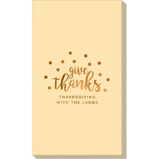 Confetti Dots Give Thanks Linen Like Guest Towels