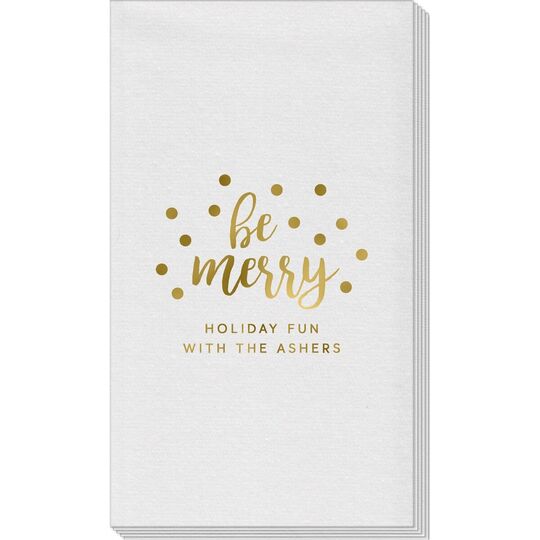Confetti Dots Be Merry Linen Like Guest Towels