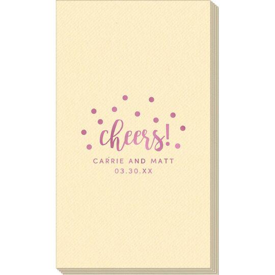 Confetti Dots Cheers Linen Like Guest Towels