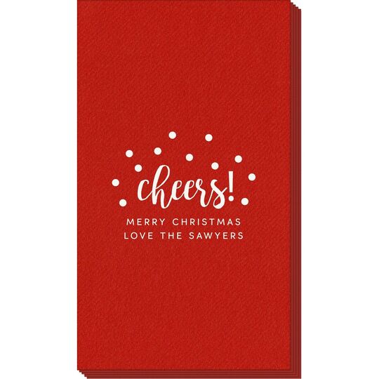 Confetti Dots Cheers Linen Like Guest Towels