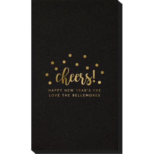 Confetti Dots Cheers Linen Like Guest Towels