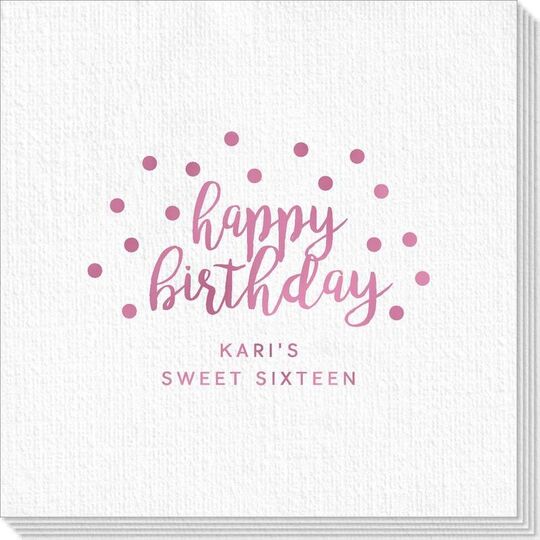 Confetti Dots Happy Birthday Deville Napkins