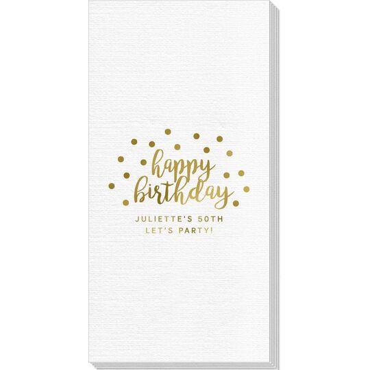 Confetti Dots Happy Birthday Deville Guest Towels