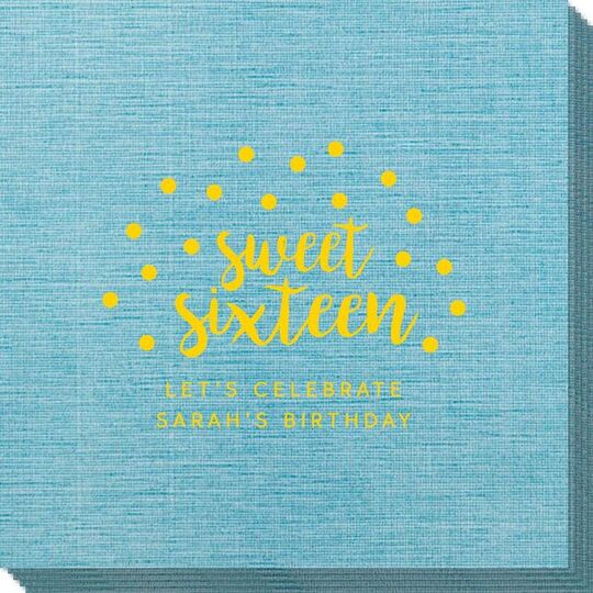 Confetti Dots Sweet Sixteen Bamboo Luxe Napkins