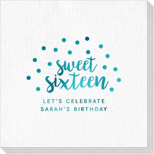 Confetti Dots Sweet Sixteen Deville Napkins