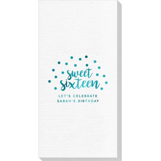 Confetti Dots Sweet Sixteen Deville Guest Towels